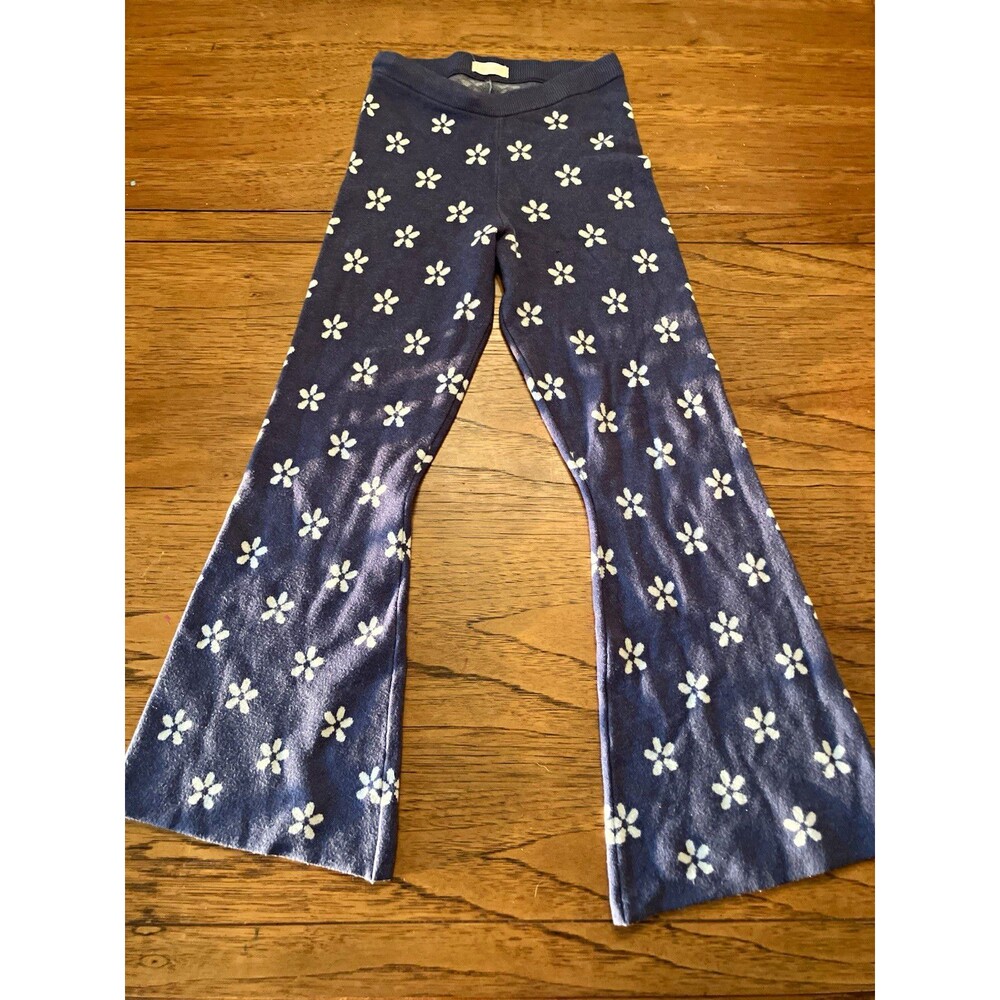 Altar'd State Women's Blue/White Floral Knit Pull-On Flared Sweatpants M - Picture 1 of 4
